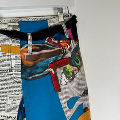 John Galliano S/S 2001 Newspaper Graffiti Printed Pants Size 28