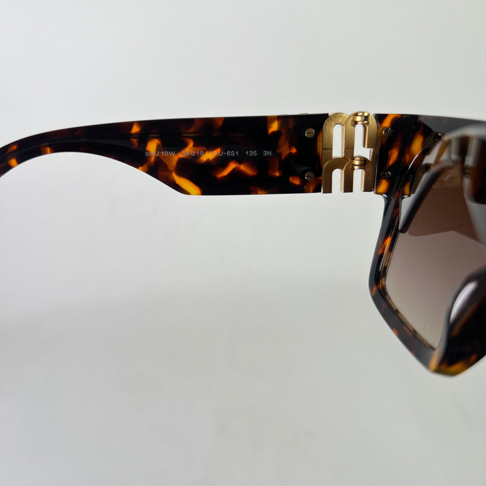 Miu Miu Tortoiseshell Square Frame Sunglasses