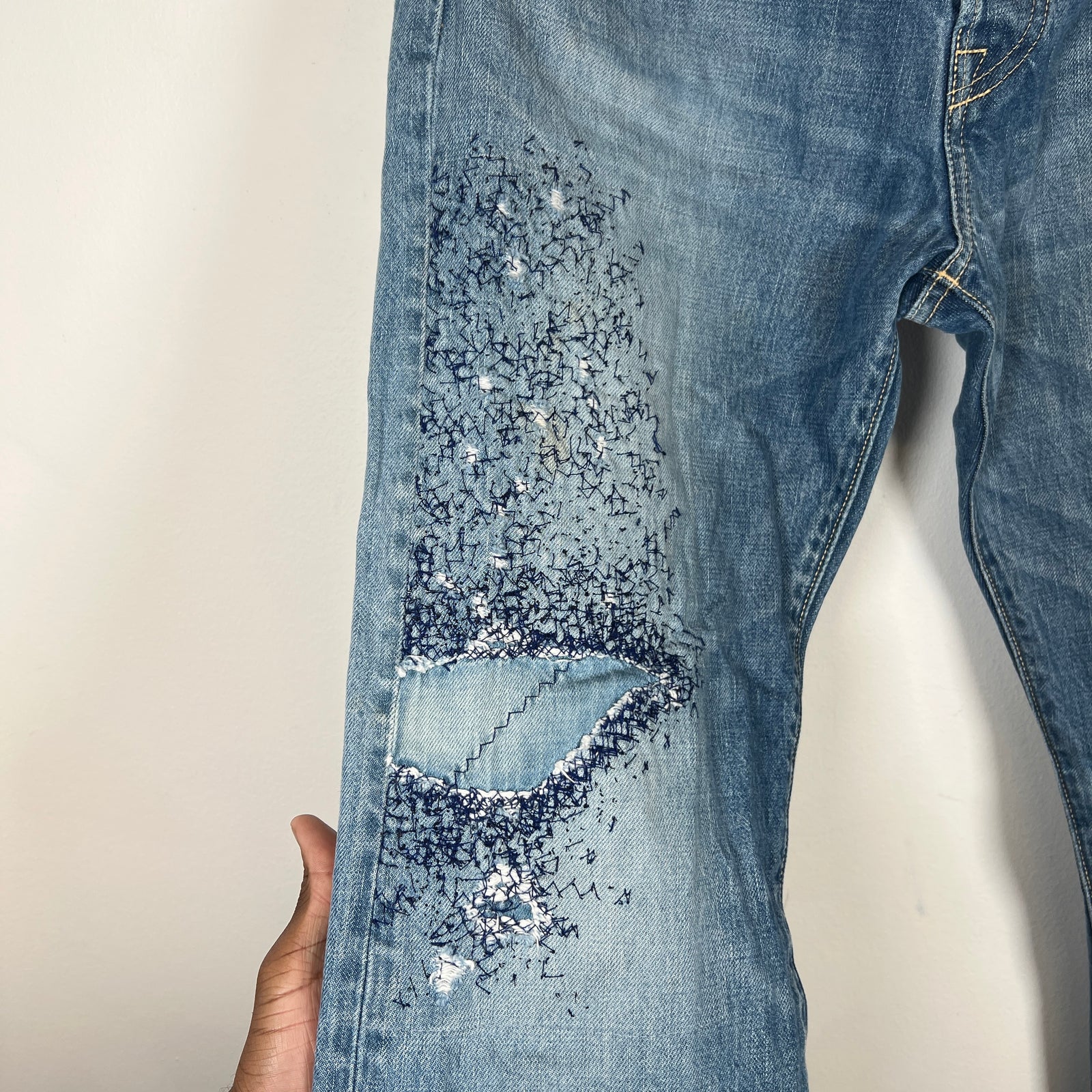 Kapital Blue Disco Monkey Denim Size 34