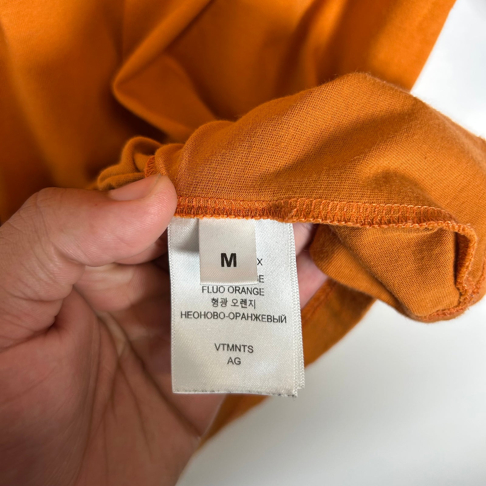 VTMNTS Orange 'Yes/No' T-Shirt Size M