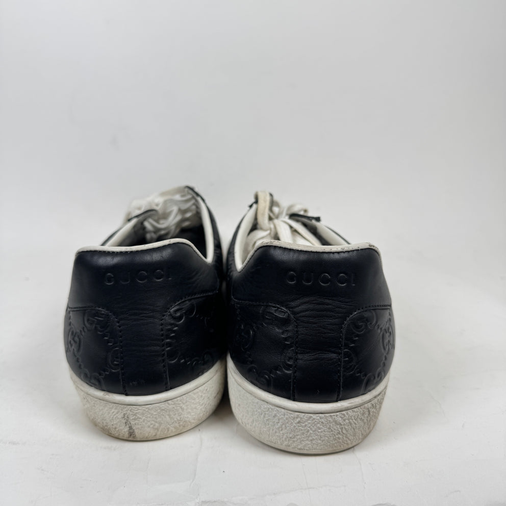 Gucci Black GG Embossed Ace Sneaker Size GG 12