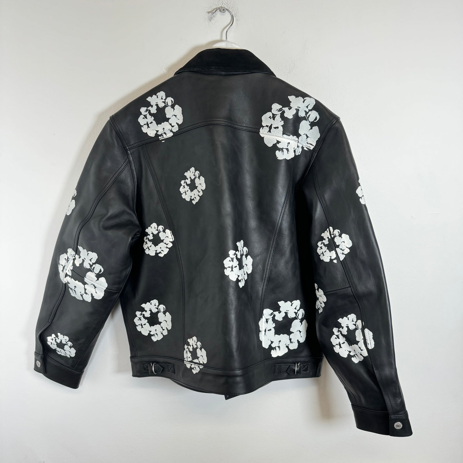 Denim Tears Black Leather Wreath Jacket Size L