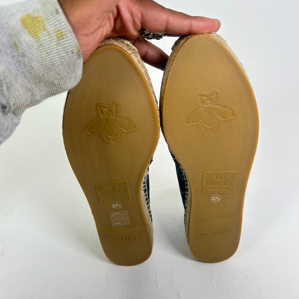 Gucci Blue Denim GG Espadrilles