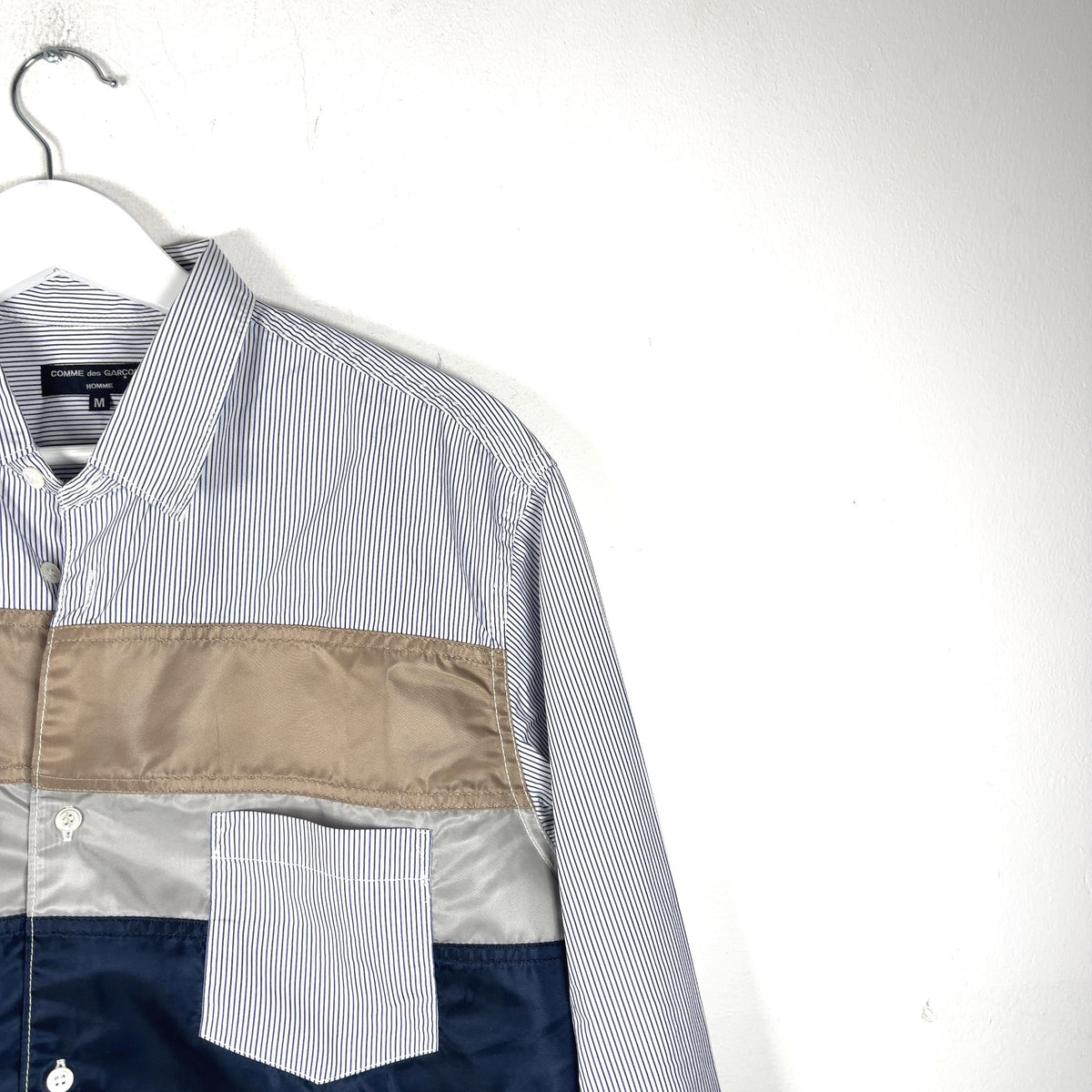 Comme Des Garcons Nylon Patched Button-Up Shirt