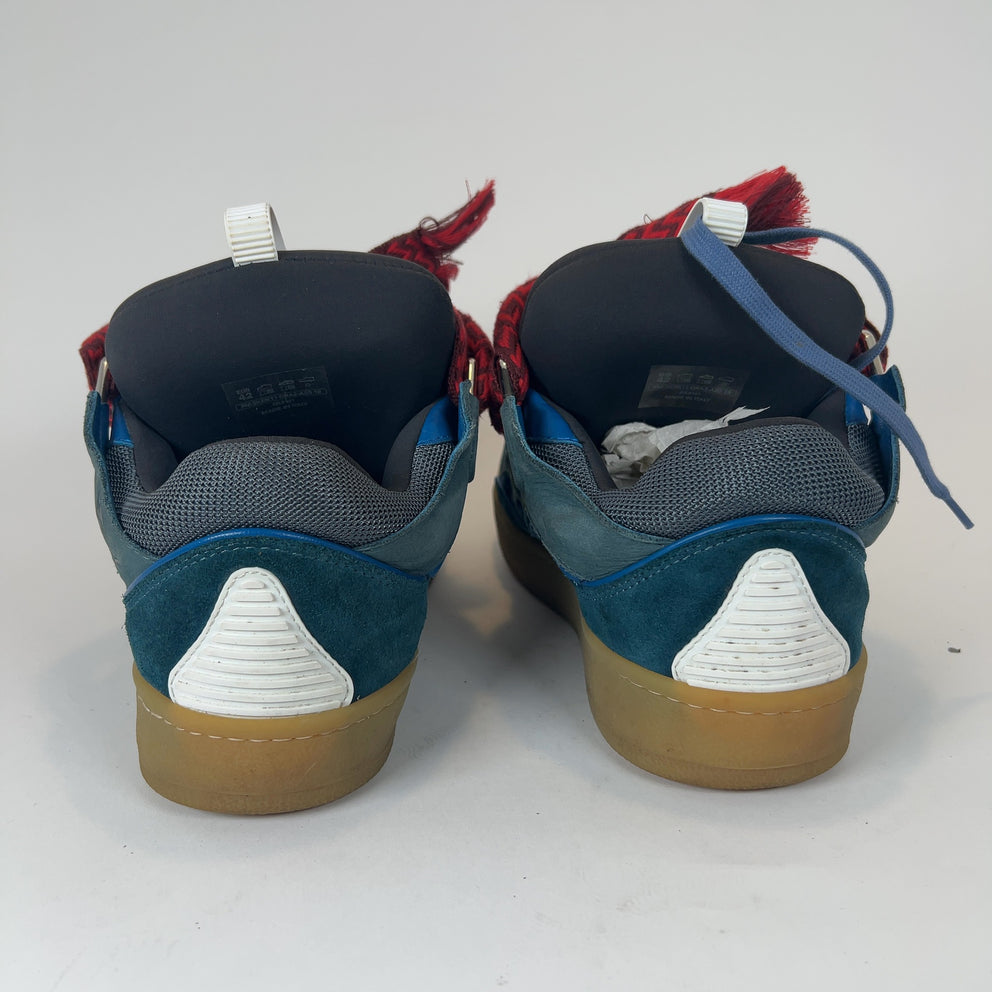 Lanvin Navy Curb Low Top Sneakers