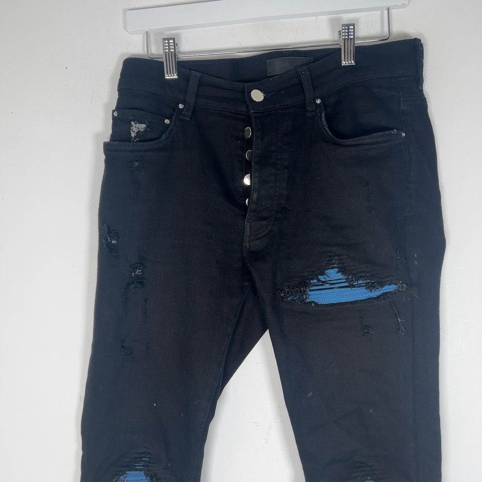Amiri MX1 Cracked Denim Jeans
