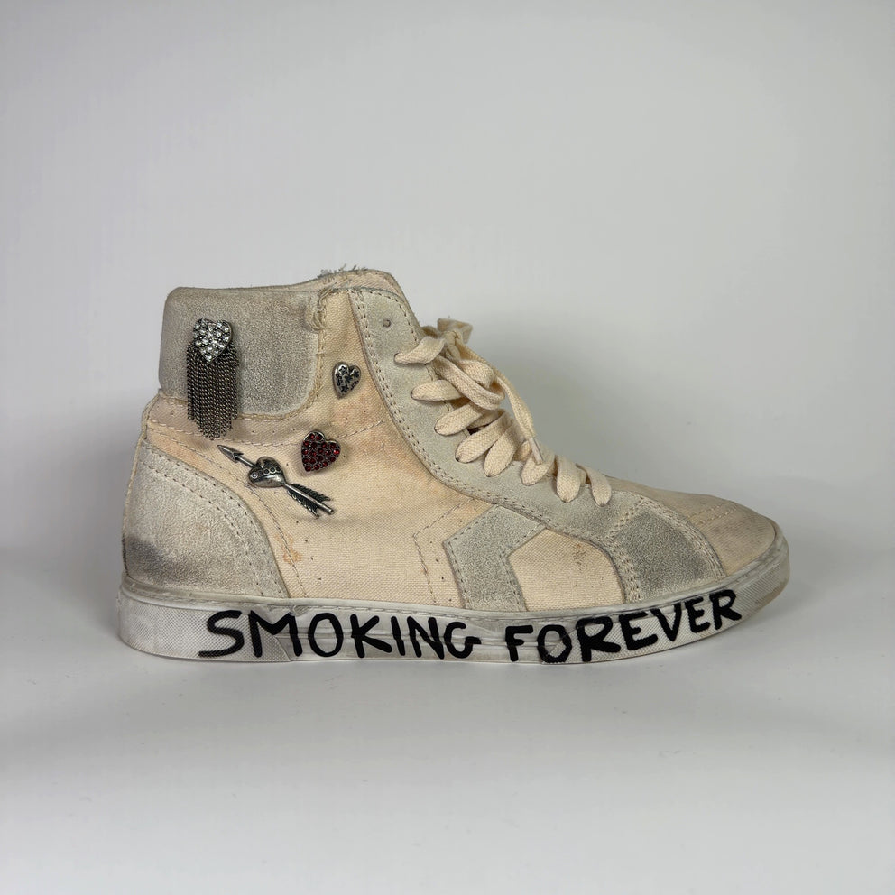 Saint Laurent FW17 'Smoking Forever' High-Top Sneakers