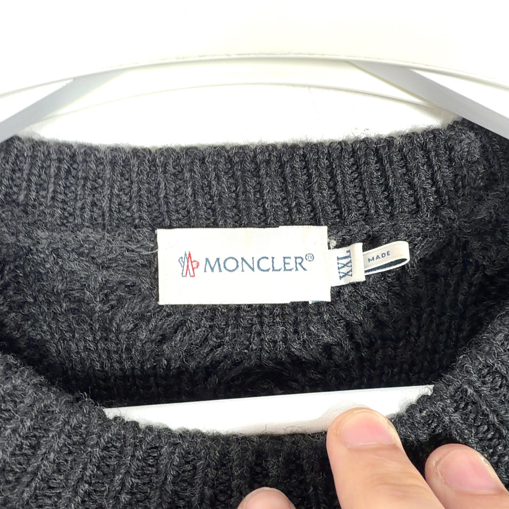Moncler Cable Knit Logo Patch Sweater