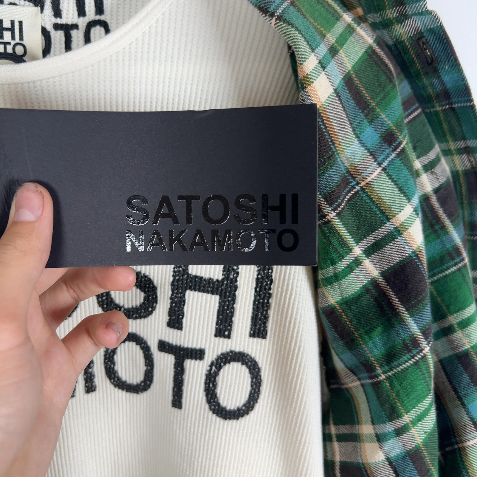 Satoshi Nakamoto Bender Cut Off Flannel Plaid Green