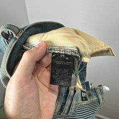 Balmain Distressed Biker Light Wash Jeans