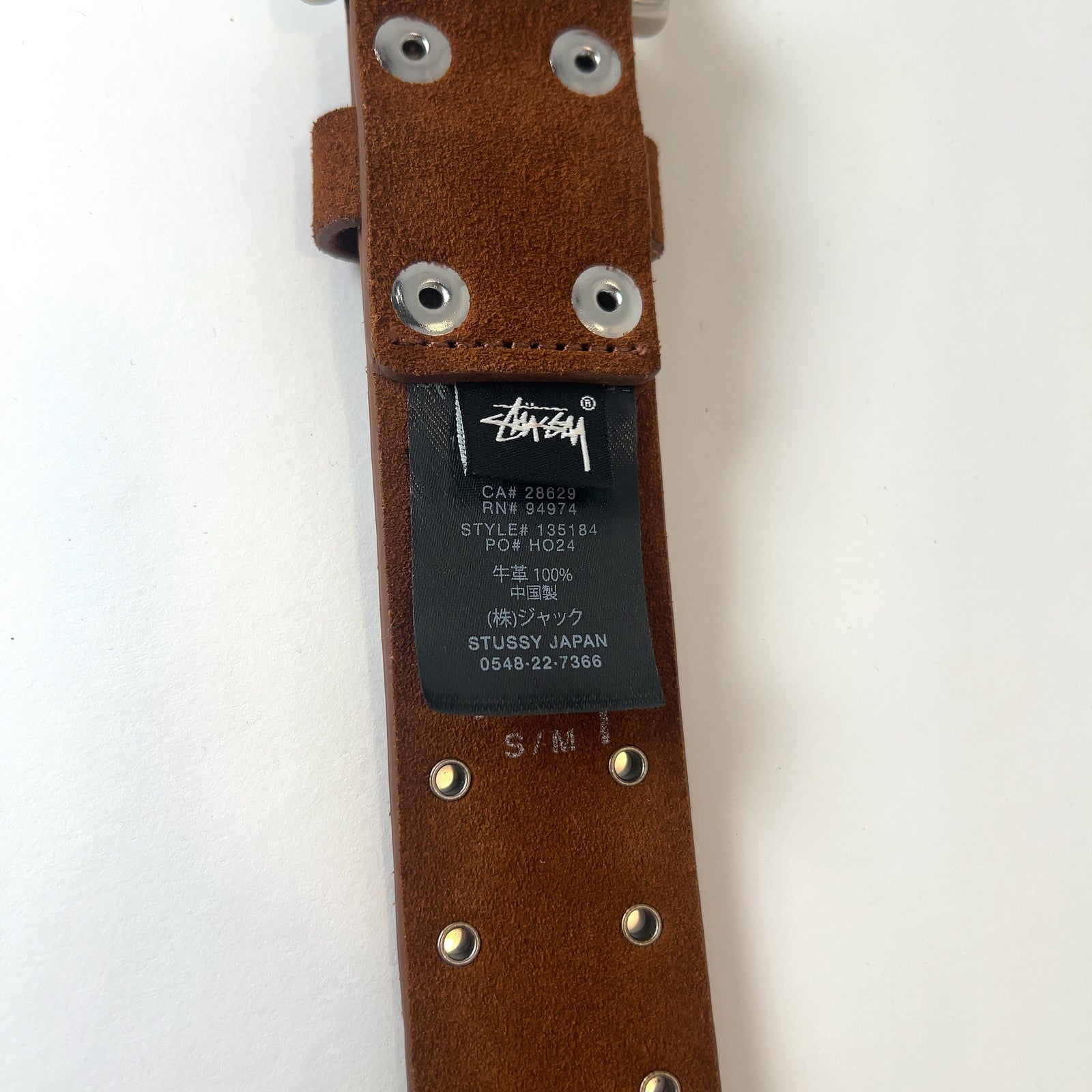 Stussy Suede 8-Ball Studded Belt