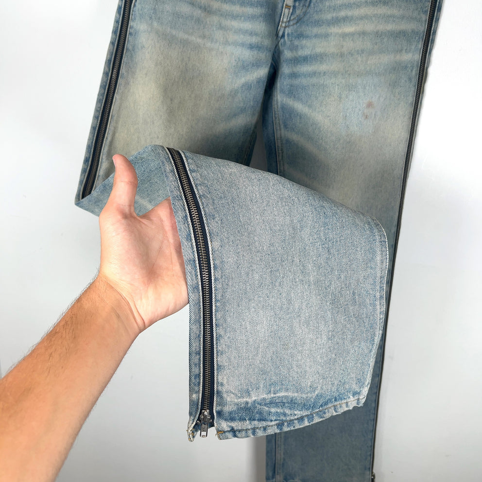 Martine Rose Light Wash Side Zip Jeans
