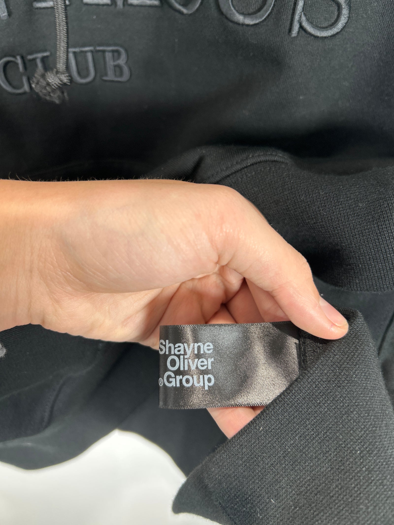 Anonymous Club Black Embroidered Logo Hoodie Size L