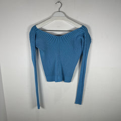 Jacquemus La Maille Pralu Cropped Cardigan Light Blue Size S