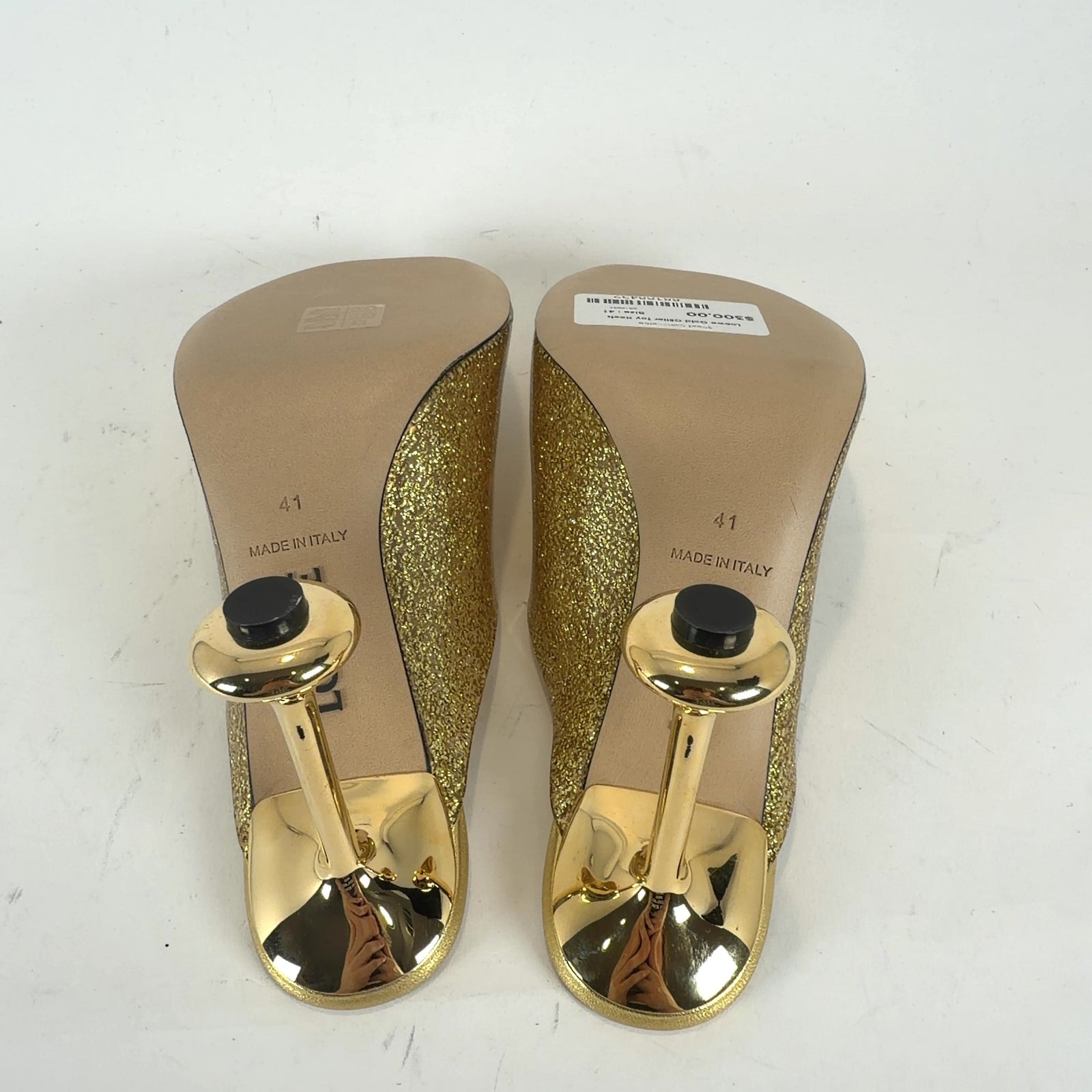 Loewe Gold Glitter Toy Heels