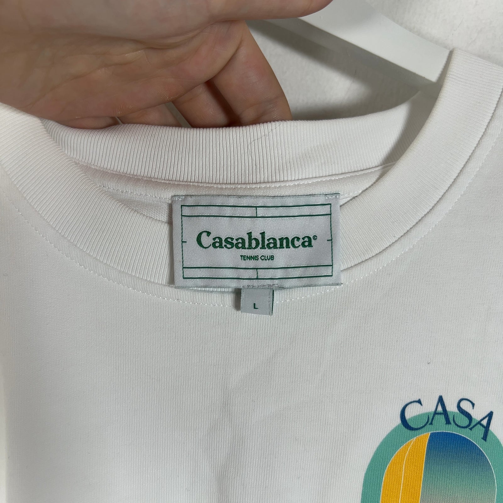 Casablanca Blue Outline Doorway Graphic White T-Shirt