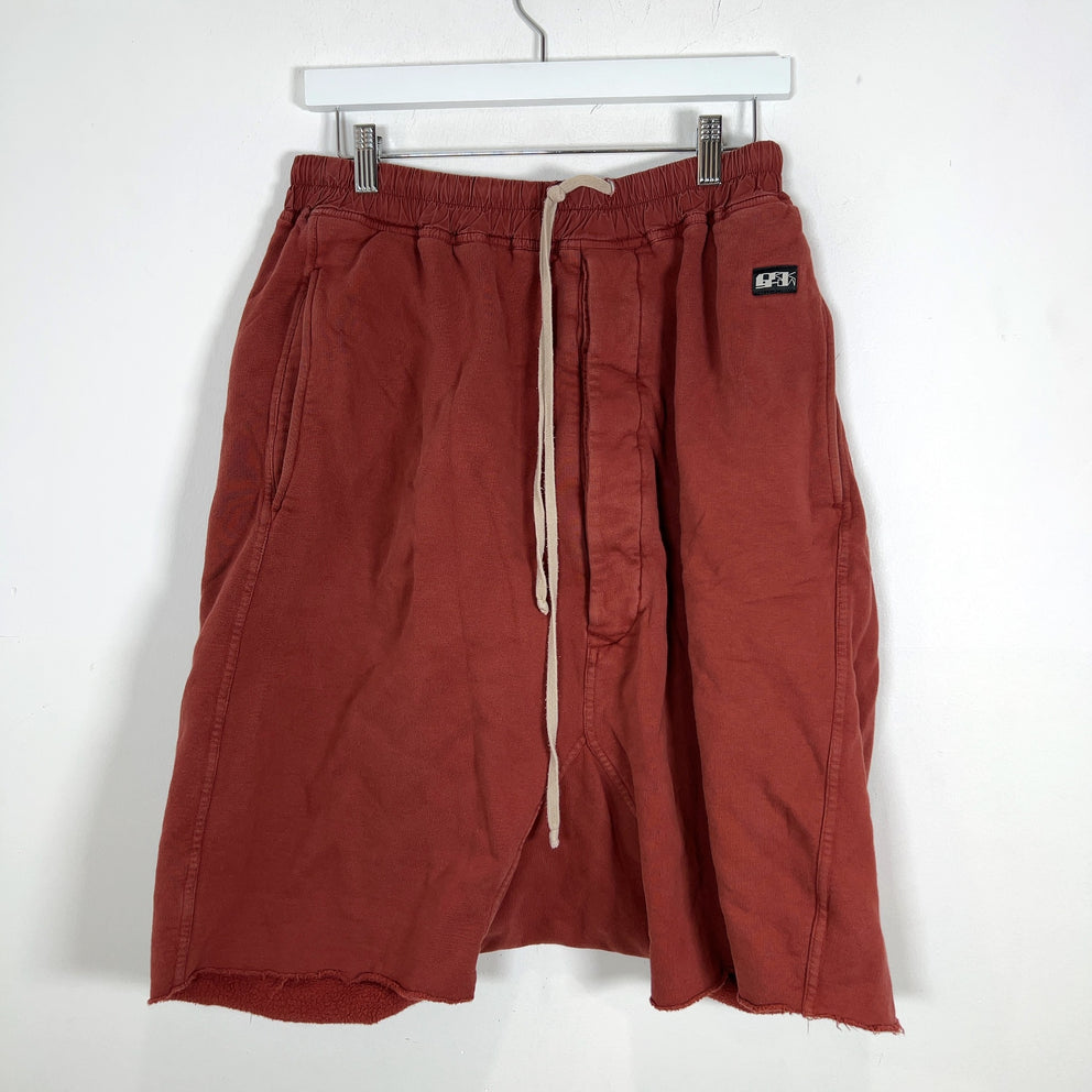 Rick Owens DRKSHDW Dark Cherry Fleece Sweat Shorts
