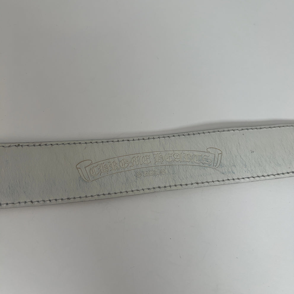 Chrome Hearts White 'Oval Cross' Belt Size 32