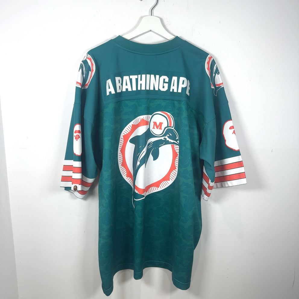 Bape x Mitchell & Ness ‘Miami Dolphins' Camoflauge Oversized Football Jersey