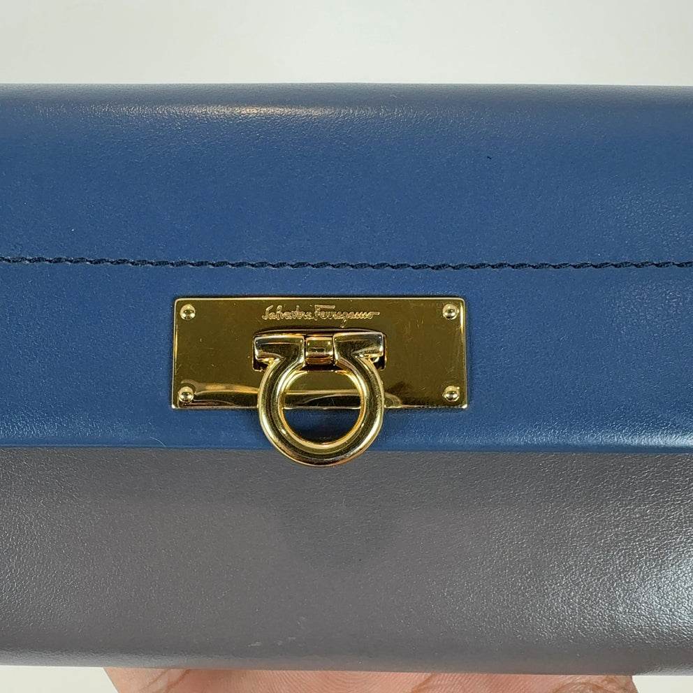 Salvatore Ferragamo Two Tone Long Wallets