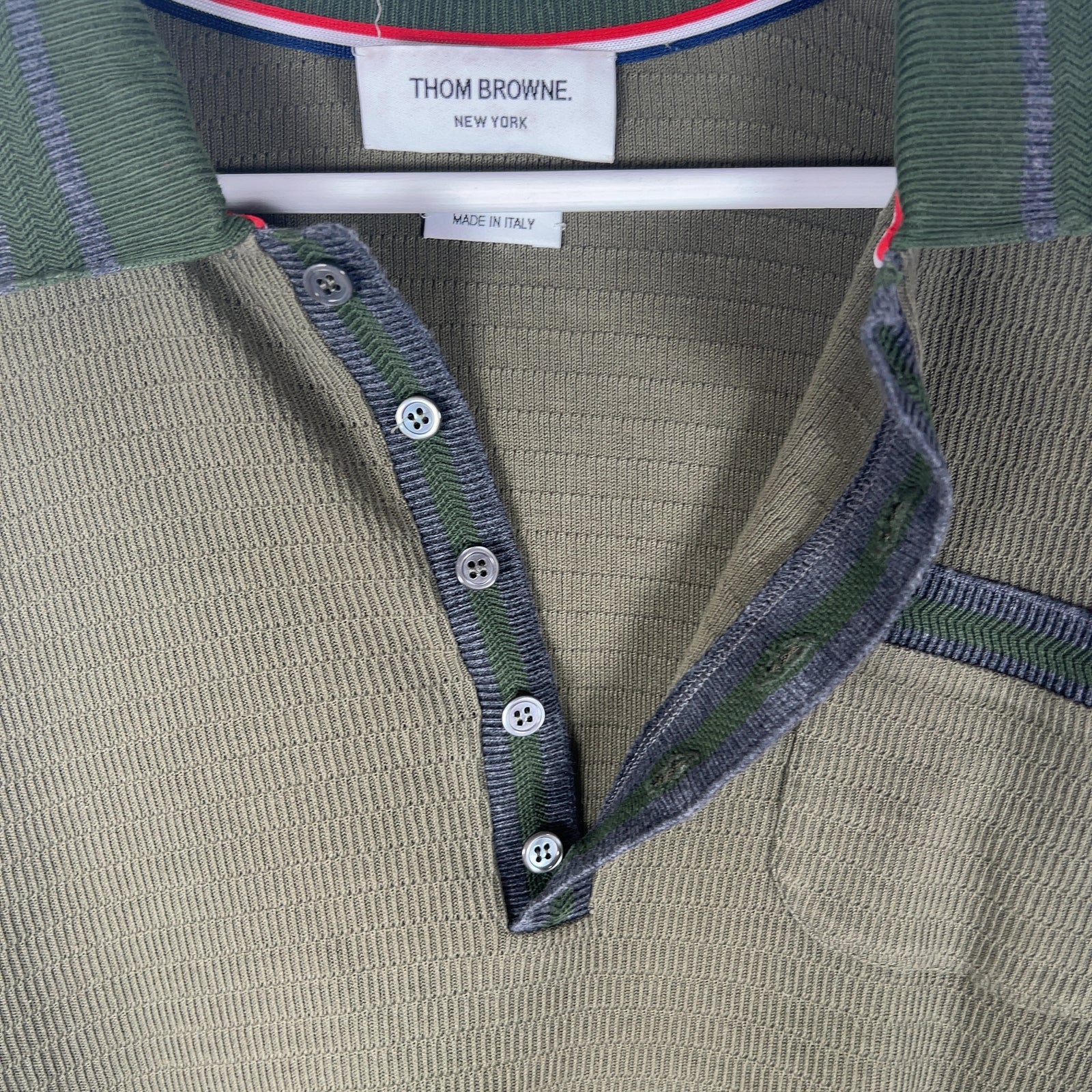 Thom Browne Striped Knit Polo