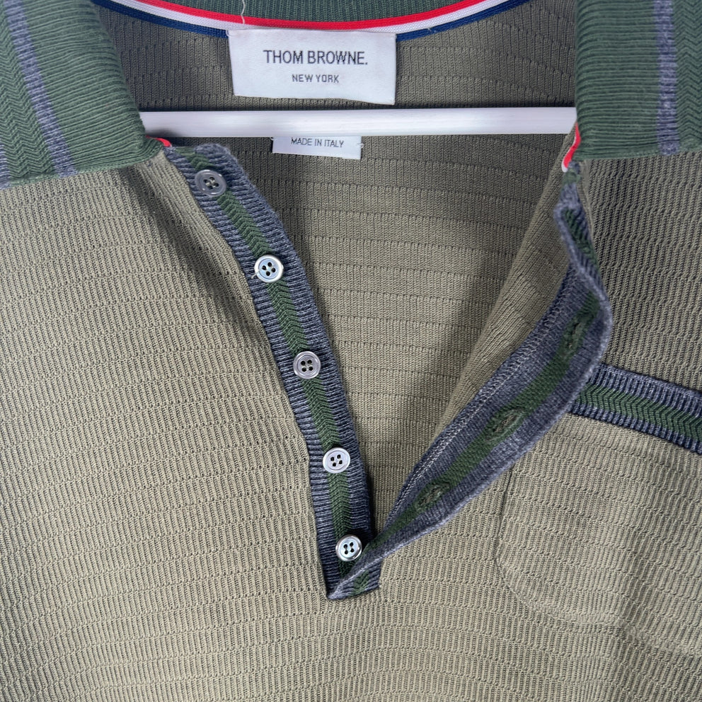 Thom Browne Striped Knit Polo