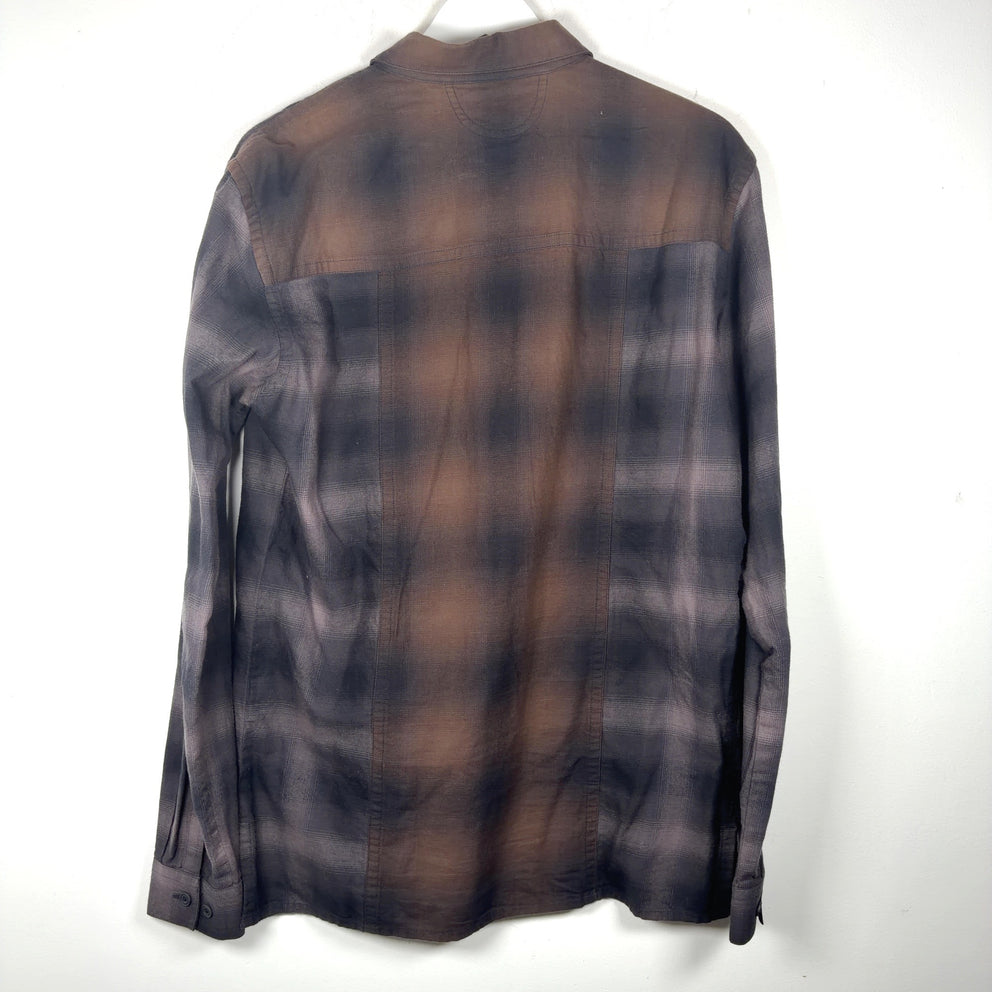Helmut Lang Multi-Plaid Button-Up T-Shirt