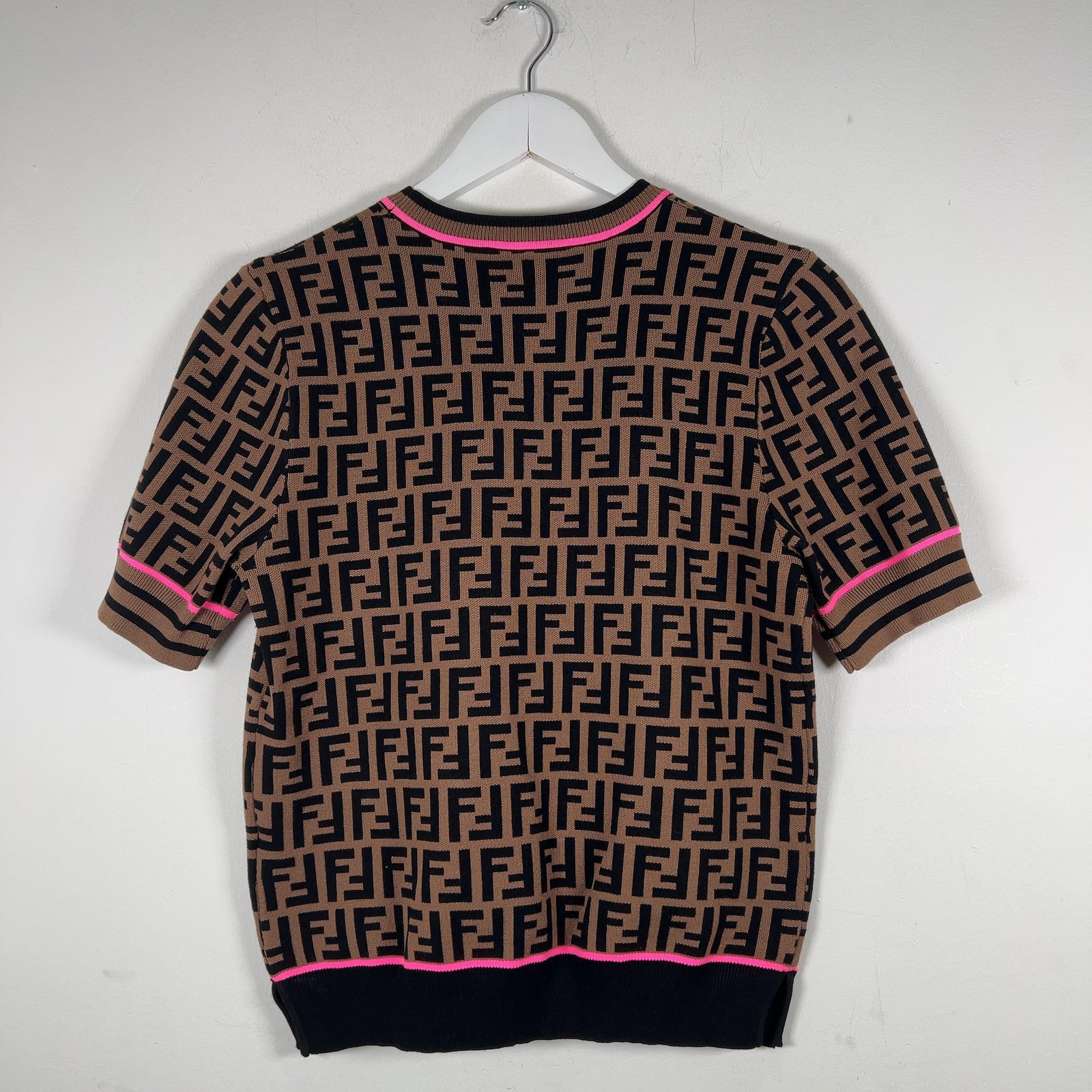 Fendi Intarisa Knit All Over Print T-Shirt Size M
