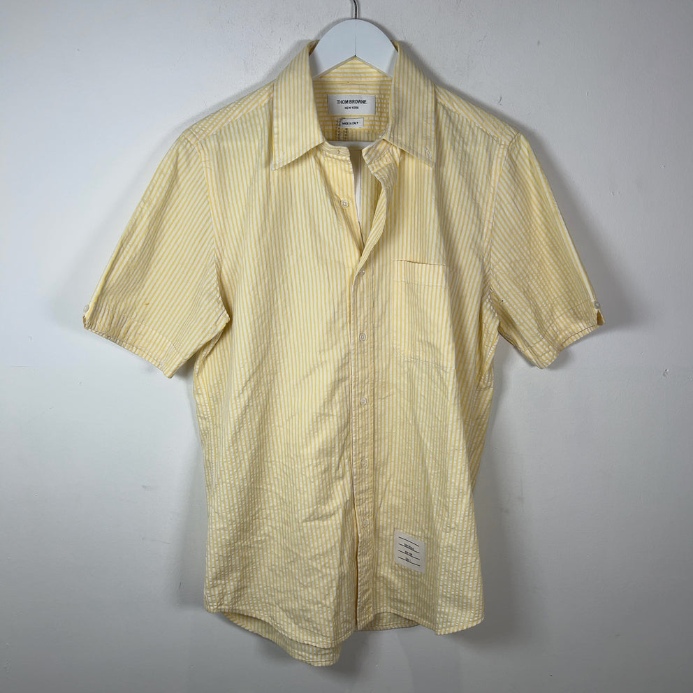 Thom Browne Yellow Gingham Shortsleeve Shirt