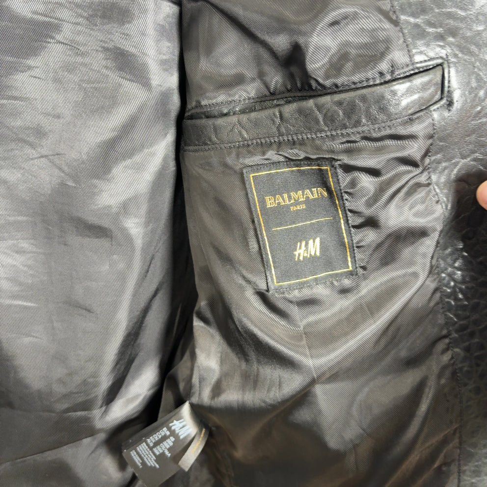 Balmain x HM AW15 Double Zip Leather Biker Jacket