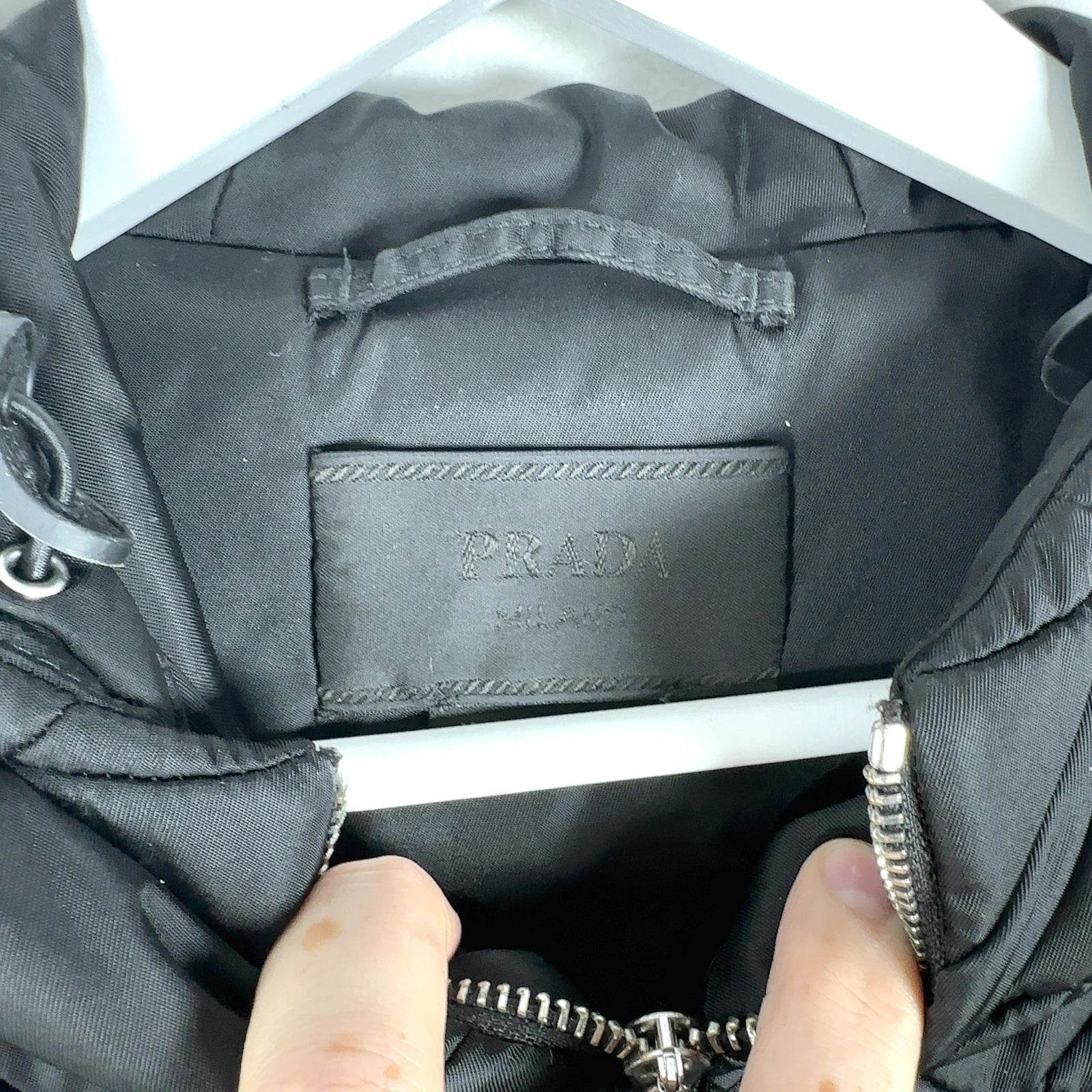 Prada Plaque Logo Quilted Puffer Jacket