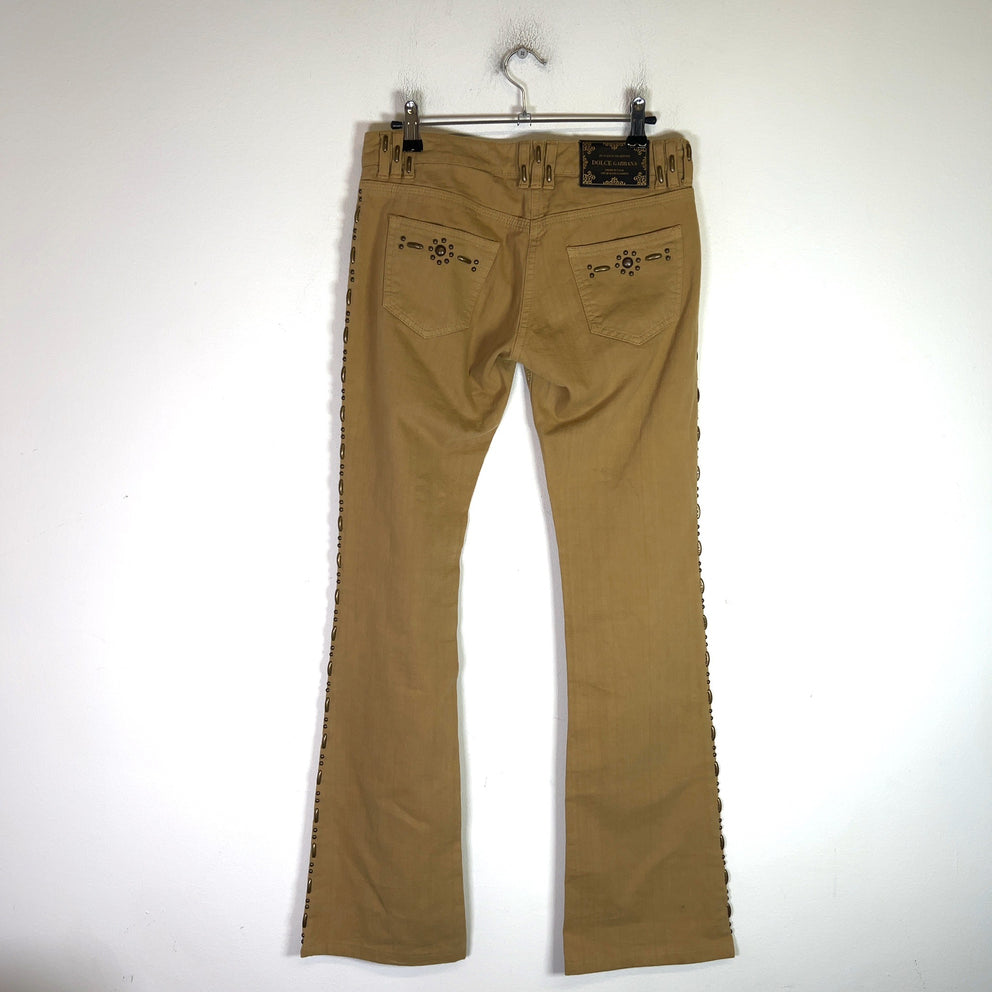 Dolce & Gabbana 2000s Studded Flare Pants