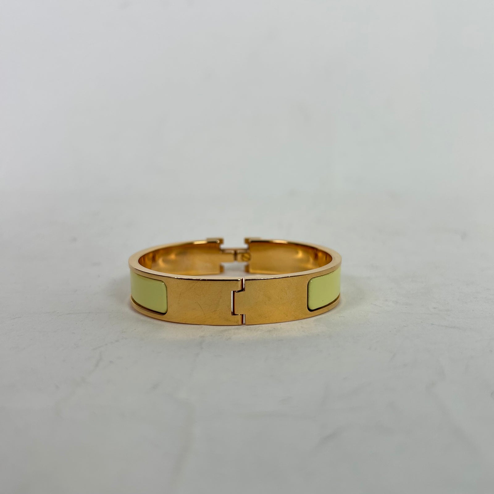 Hermes Jaune Poussin H Clic Enamel Bracelet