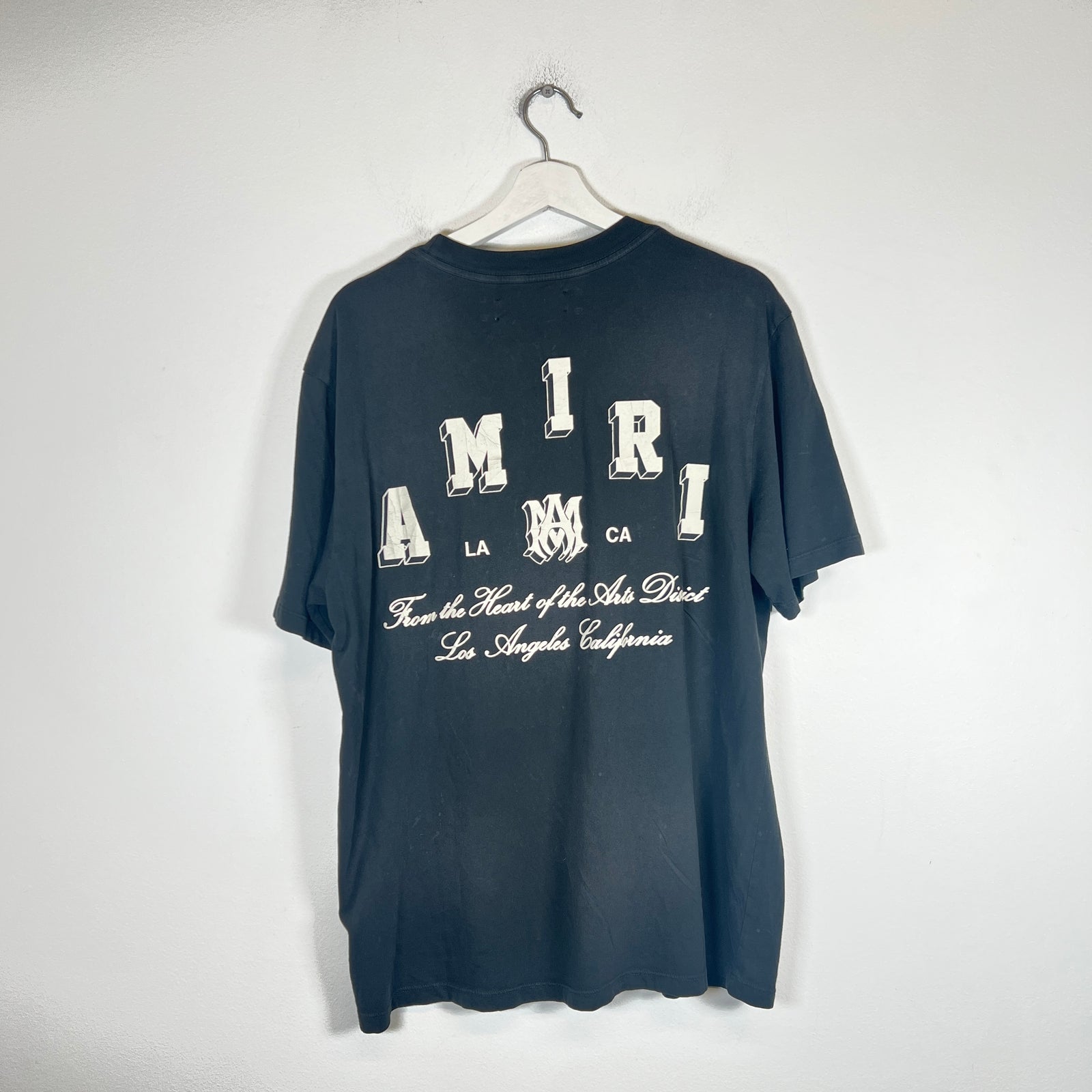 Amiri Black Vintage Collegiate Logo T-Shirt Size XL