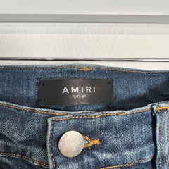 Amiri Dark-Wash Tigh Blue Logo MX1 Size 34