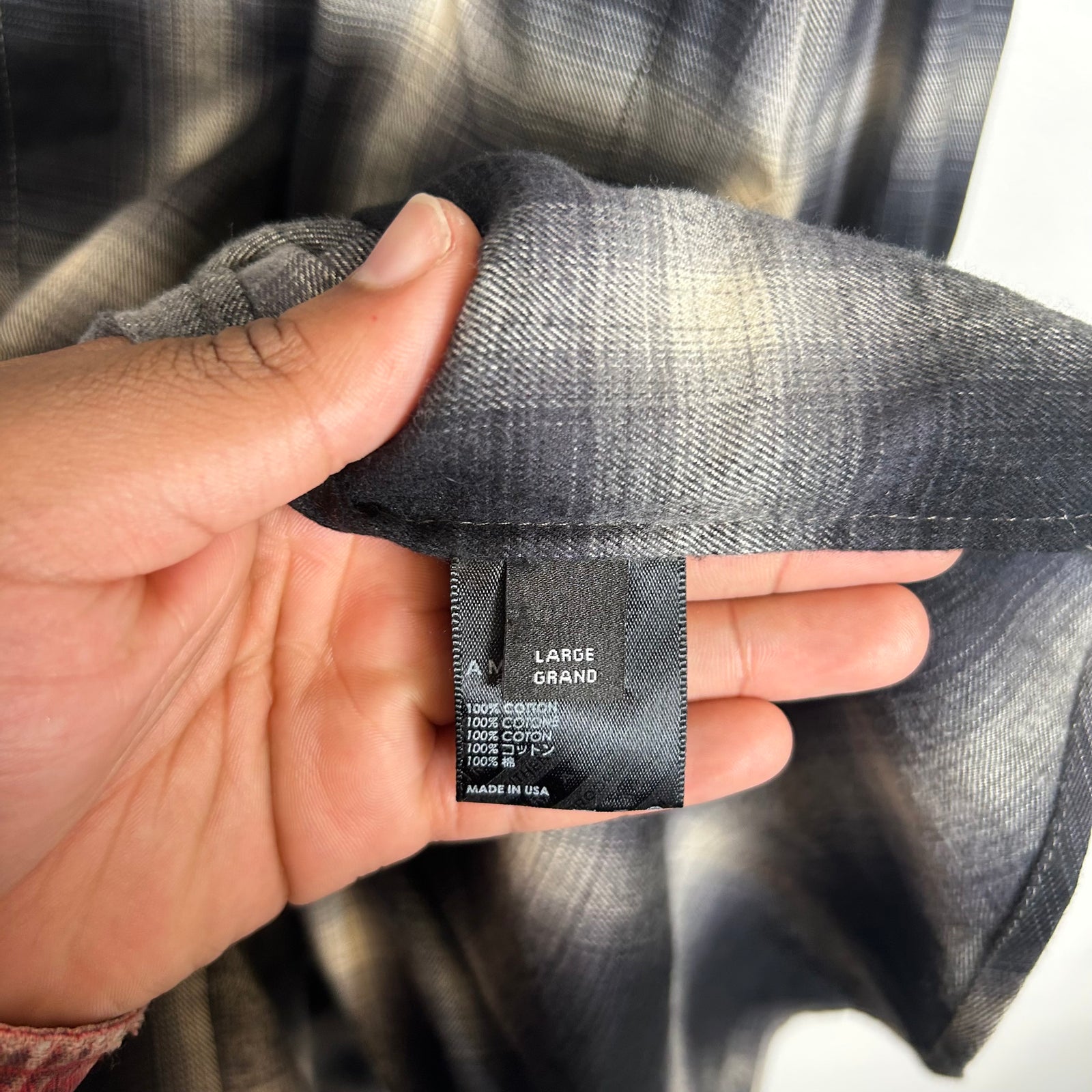 Amiri Black Plaid Check Flannel Shirt Size L