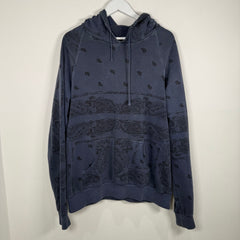 Raf Simons AW04 Blue 'Waves' Paisley Hoodie Size 48