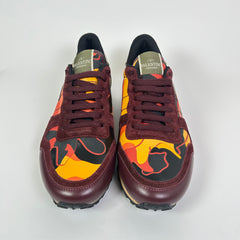 Valentino Burgundy Camo Rockrunner Sneakers