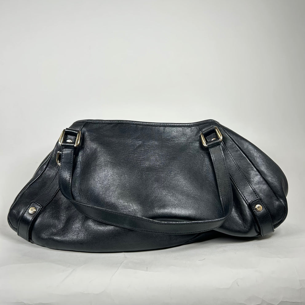 Gucci Black Abbey Calfskin Leather Bag
