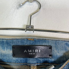 Amiri Clay Indigo Core Logo Camo Applique Jeans