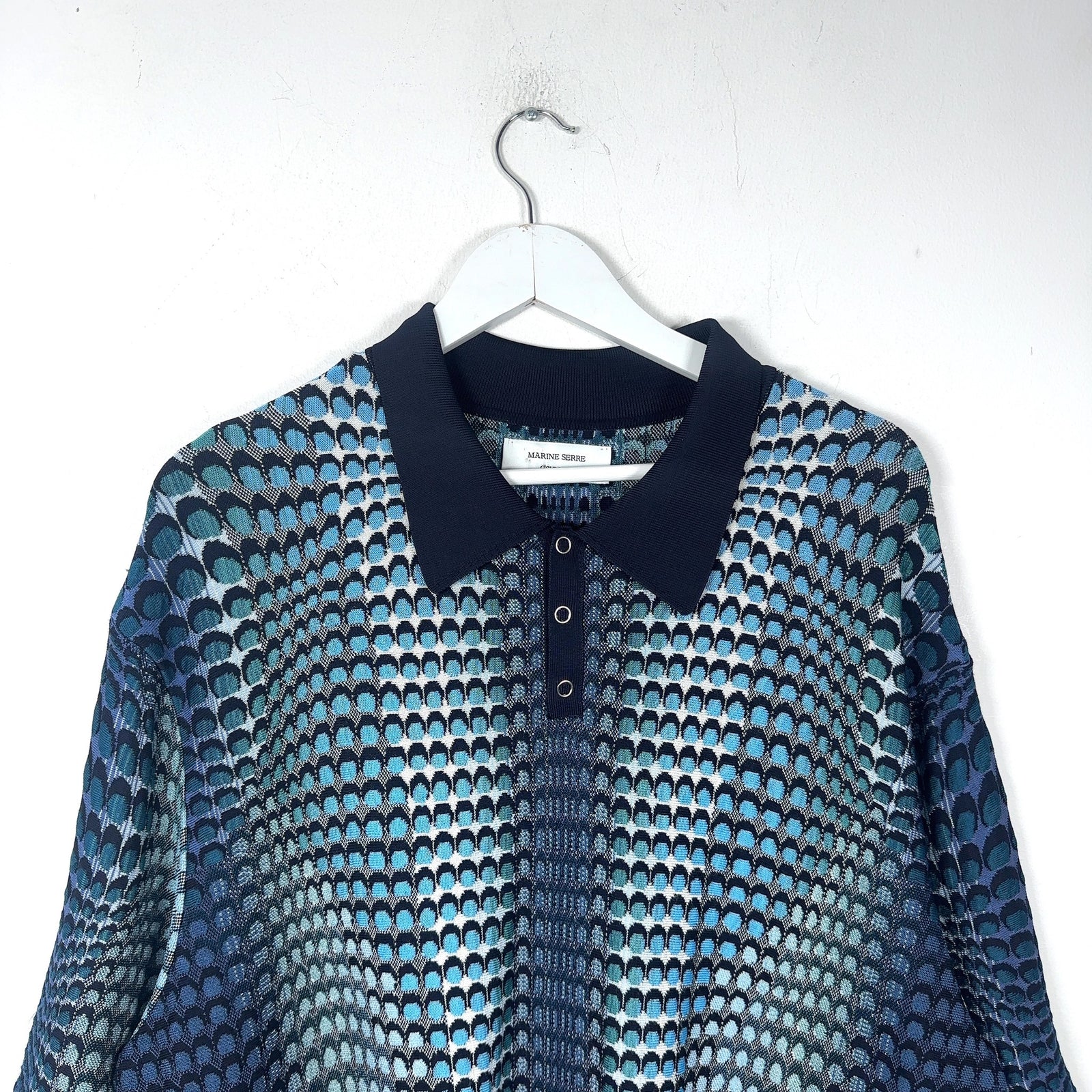 Marine Serre Gradient Knit Viscose Polo