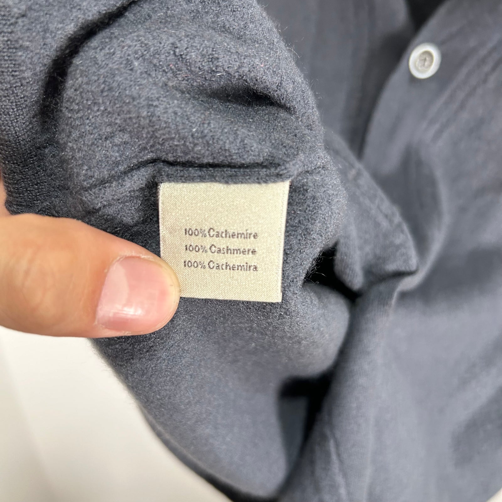 Hermes Grey Cashmere Button-Up Sweater Size S