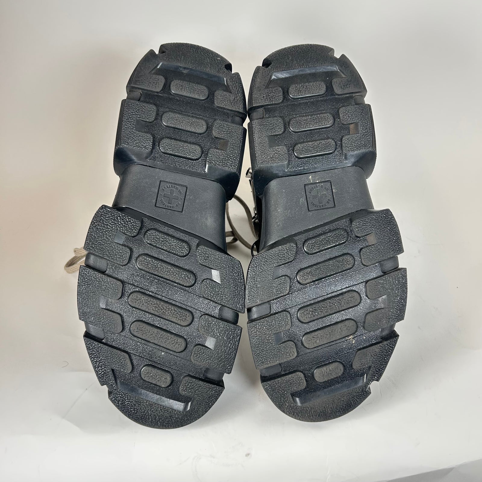 Rick Owens x Doc Marten's Black Megalace Pebbled Leather Boots Size 12