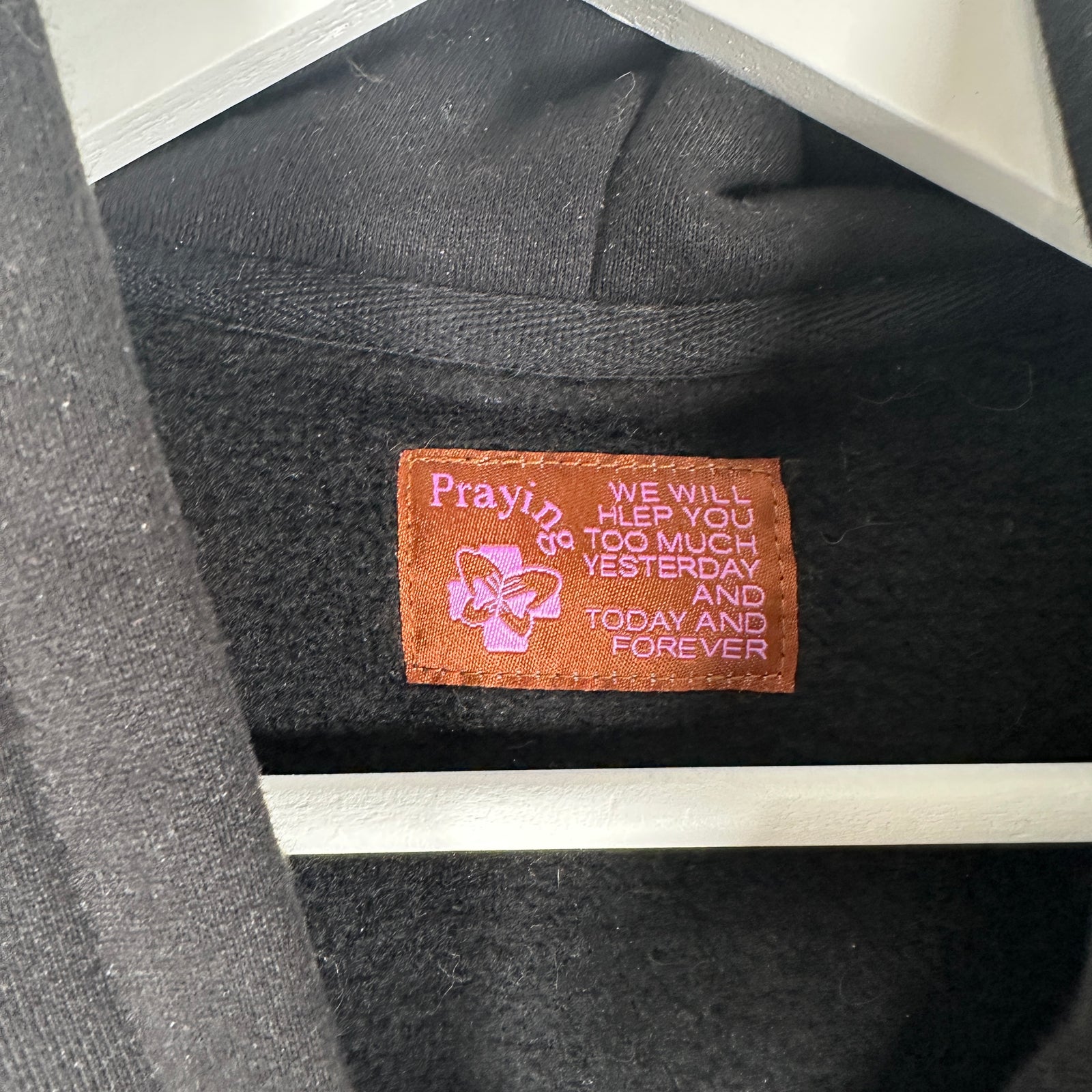 Praying Black 'Busy' Zip-Up Hoodie Size S