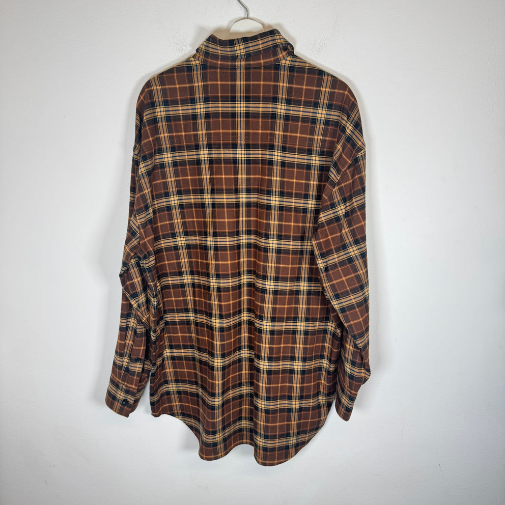 Amiri Brown Plaid Flannel Shirt Size M