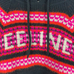 Celine Knitted Logo Jacquard Wool Sweater