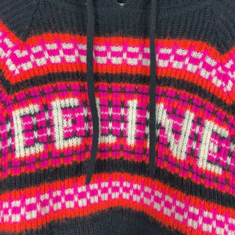 Celine Knitted Logo Jacquard Wool Sweater