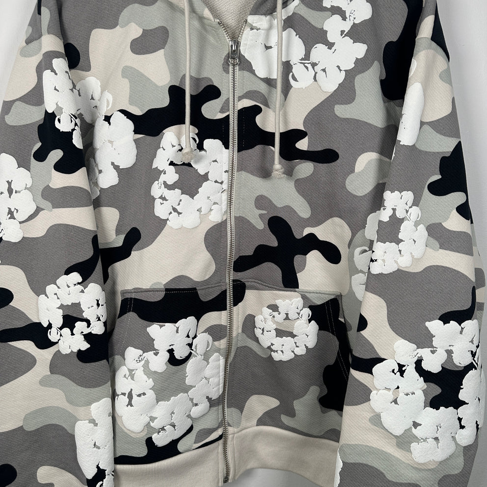Denim Tears Snow Camo Wreath Zip-Up Hoodie Size M