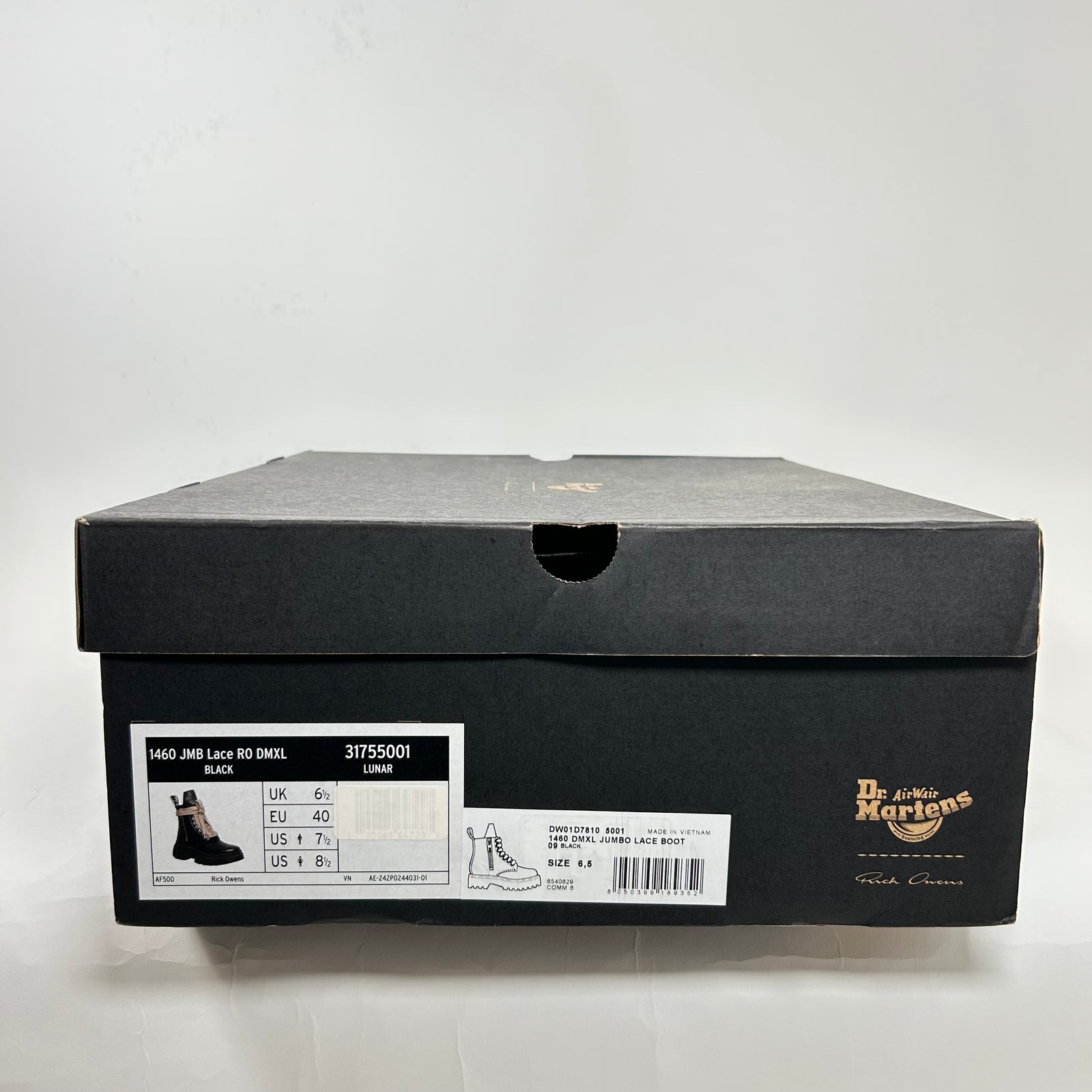 Rick Owens x Dr Martens Jumbo Lace Boots Size 40
