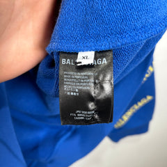 Balenciaga 2020 All Over Spell Out Logo Hoodie Size XL